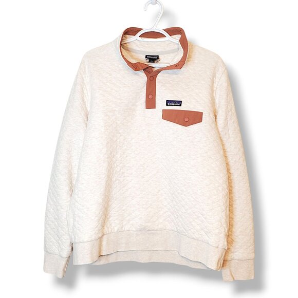 Patagonia Cream and Tan Quilted Pullover - Picture 1 of 6